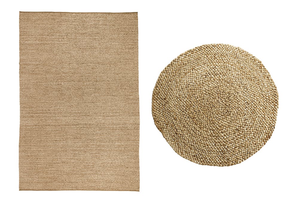 Grovt teppe i jute gulvtepper i jute, naturmateriale